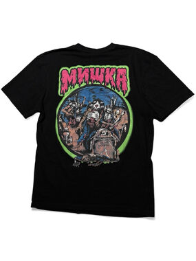 Y2K Mishka Black Green Short Sleeve Shirt Size XL